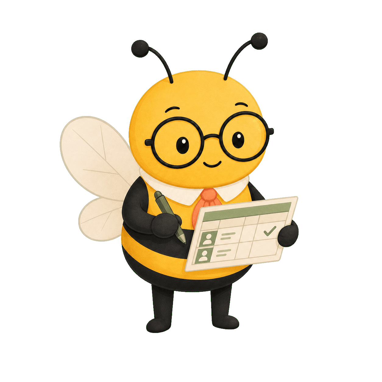 cutePR bee reviewing a spreadsheet import.